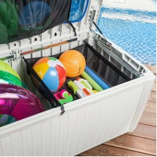 KETER. Lada depozitare piscina alb Rattan, 500 L..